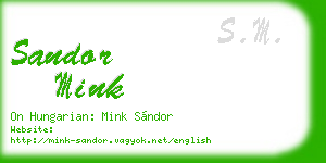 sandor mink business card